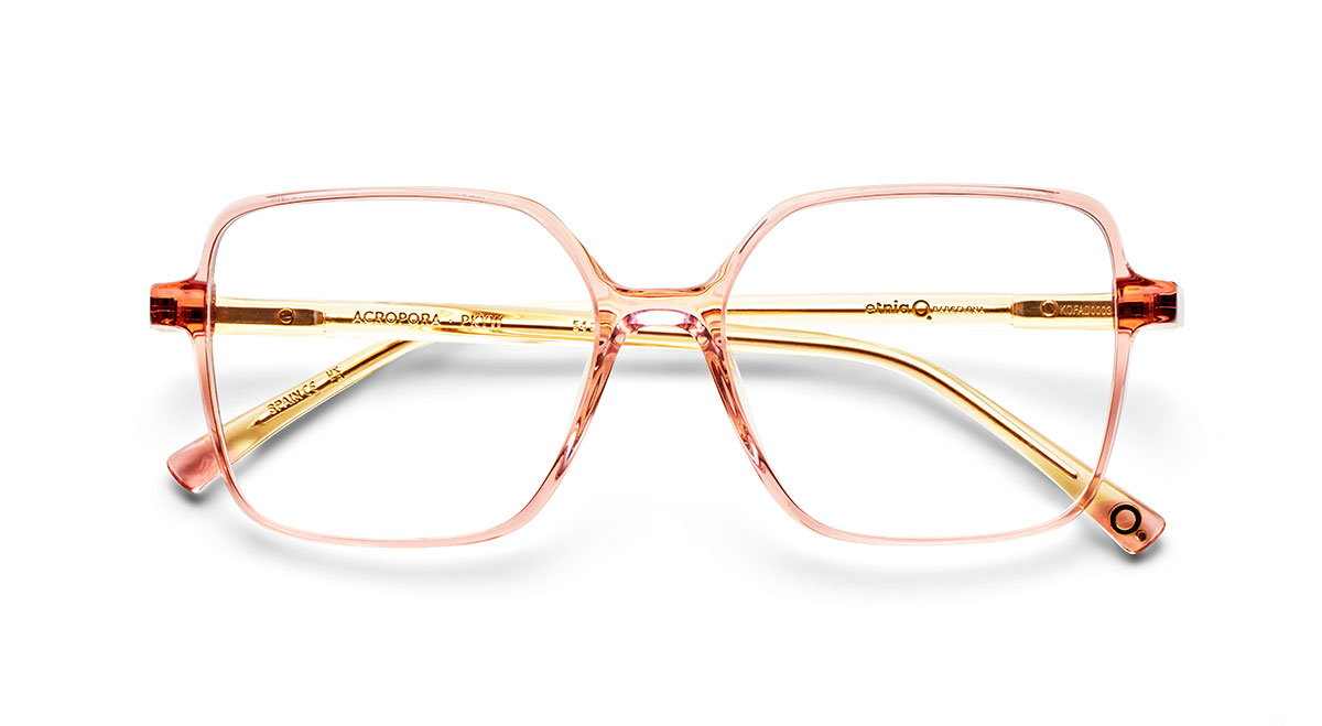 Das Bild zeigt die Korrektionsbrille ACROPO PKYW von der Marke Etnia Barcelona in rosa.